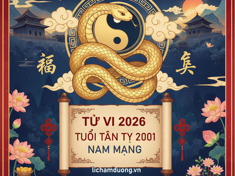 Tử vi năm Bính Ngọ 2026 tuổi Tân Tỵ 2001, nam mạng