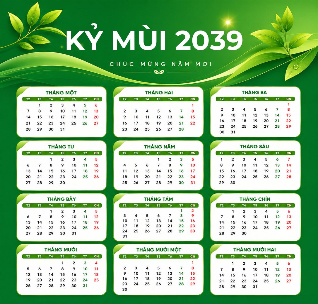 Xem lịch âm năm Kỷ Mùi 2039