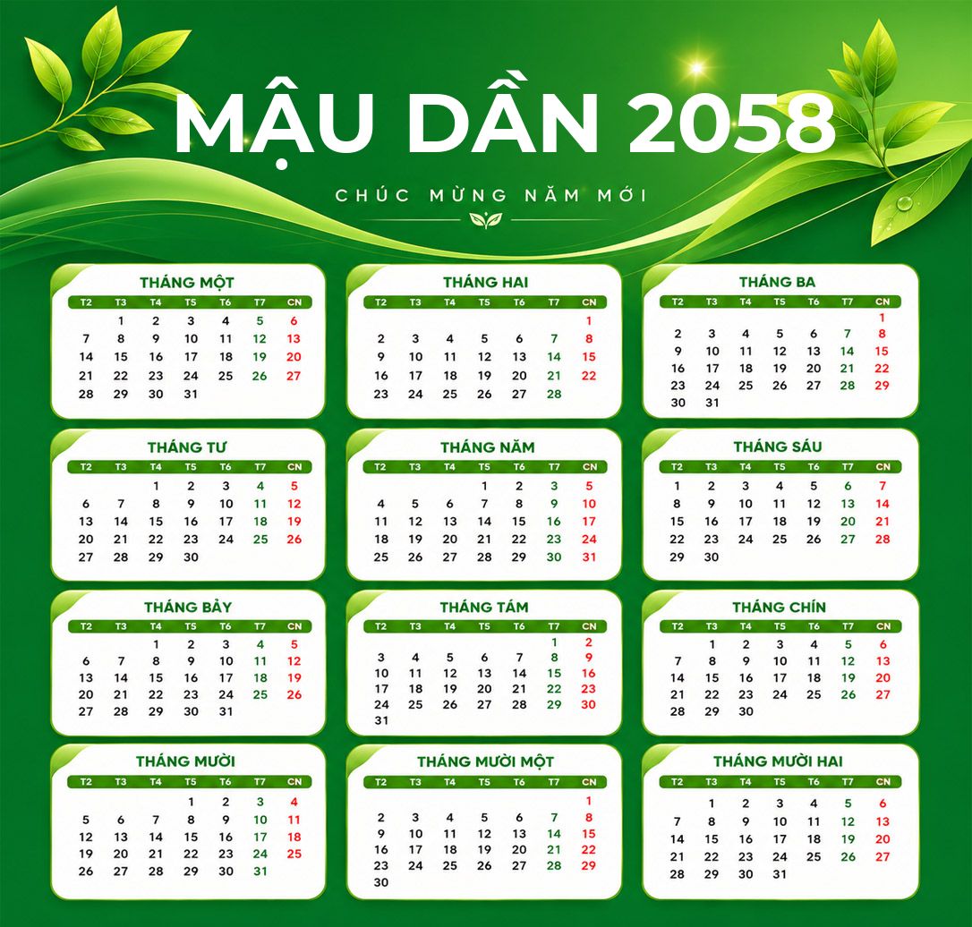 Xem lịch âm năm Mậu Dần 2058